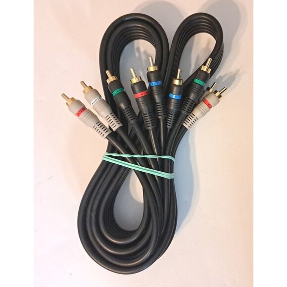 6' Premium 5-Wire Molded Component Video Audio Cable HDTV DVD AV RCA Gold Plated - Picture 1 of 2
